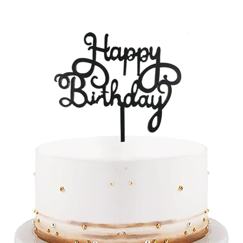 KOBOKO Schwarz Happy Birthday Tortendeko,Happy Birthday Cake Topper Acryl,Tortendeko Geburtstag,Kuchen Deko Geburtstag,Cake Topper Geburtstag Mädchen Jungen Frau Mann,Geburtstagstorte Deko 13x13,3cm KOBOKO Schwarz Happy Birthday Tortendeko,Happy Birthday Cake Topper Acryl,Tortendeko Geburtstag,Kuchen Deko Geburtstag,Cake Topper Geburtstag Mädchen Jungen Frau Mann,Geburtstagstorte Deko 13x13,3cm von Koboko
