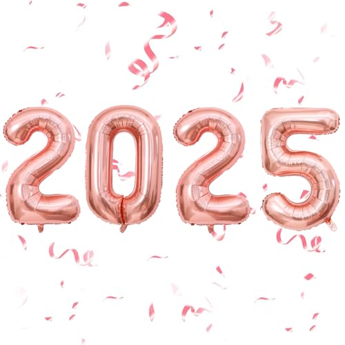 KOBOKO Silvester Deko 2025 Luftballon, 32 Zoll Happy New Year 2025 Deko Luftballons Rose Gold, Deko Silvester 2025 Ballon, Neujahr Deko Folienballon 2025, Silvester Deko 2025 Party Set Neujahr Ballons KOBOKO Silvester Deko 2025 Luftballon, 32 Zoll Happy New Year 2025 Deko Luftballons Rose Gold, Deko Silvester 2025 Ballon, Neujahr Deko Folienballon 2025, Silvester Deko 2025 Party Set Neujahr Ballons von Koboko