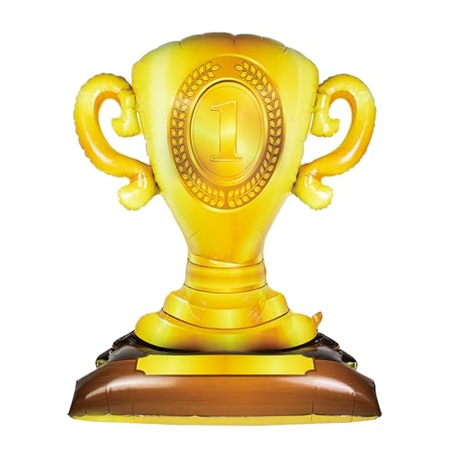KOBOKO Stehen Trophäenballon, 104x85cm Riesen Pokal Folienballon Geburtstag, Golden Champion Luftballons Sport Mottoparty Deko, Fussball Pokal Helium Ballon Gold Kindergeburtstag Deko, Trophy Balloon KOBOKO Stehen Trophäenballon, 104x85cm Riesen Pokal Folienballon Geburtstag, Golden Champion Luftballons Sport Mottoparty Deko, Fussball Pokal Helium Ballon Gold Kindergeburtstag Deko, Trophy Balloon von Koboko