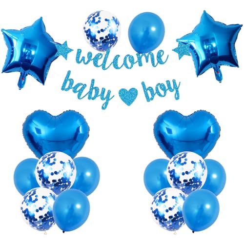 KOBOKO Welcome Baby Boy Deko, Willkommen Zuhause Baby Junge Luftballons Blau, Babyparty Deko Ballons mit Weclome Home Deko Girlande, Willkommen Zuhause Deko Junge Ballon für Babyshower Deko,Geburtstag KOBOKO Welcome Baby Boy Deko, Willkommen Zuhause Baby Junge Luftballons Blau, Babyparty Deko Ballons mit Weclome Home Deko Girlande, Willkommen Zuhause Deko Junge Ballon für Babyshower Deko,Geburtstag von Koboko