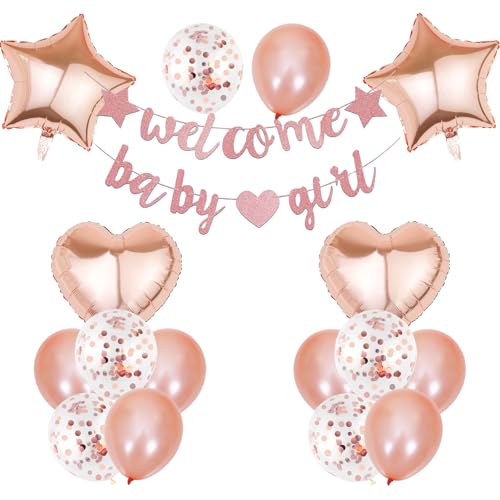 KOBOKO Willkommen Zuhause Deko Mädchen, Welcome Home Baby Girl Girlande Luftballons Rosegold, Willkommen Zuhause Baby Ballons Geburtstag, Welcome Home Deko Mädchen für Babyparty Deko, Babyshower Deko KOBOKO Willkommen Zuhause Deko Mädchen, Welcome Home Baby Girl Girlande Luftballons Rosegold, Willkommen Zuhause Baby Ballons Geburtstag, Welcome Home Deko Mädchen für Babyparty Deko, Babyshower Deko von Koboko