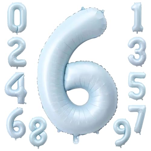 KOBOKO Zahlen Luftballon 6 Blau, 40 Zoll XXL Folienballon 6 Geburtstagsdeko Jungen, Zahl 6 Pastell Blau Ballon 6 Geburtstag Junge, Helium Ballons Zahlen 6 Zahl Deko für Geburtstagsparty Deko Jubiläum KOBOKO Zahlen Luftballon 6 Blau, 40 Zoll XXL Folienballon 6 Geburtstagsdeko Jungen, Zahl 6 Pastell Blau Ballon 6 Geburtstag Junge, Helium Ballons Zahlen 6 Zahl Deko für Geburtstagsparty Deko Jubiläum von Koboko
