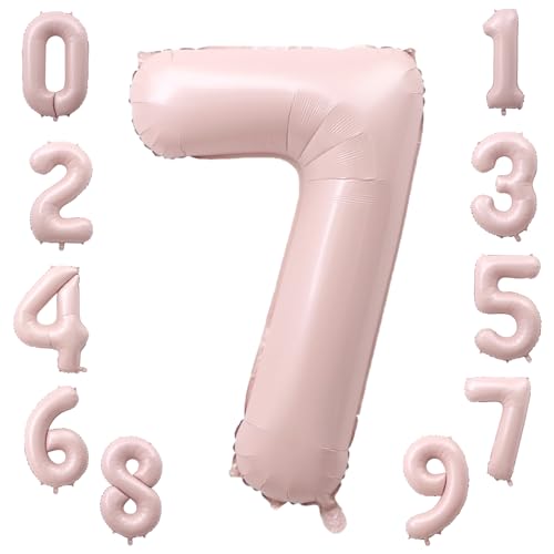 KOBOKO Zahlen Luftballon 7 Jahre Rosa Mädchen, 40 Zoll Folienballon 7, Pastell Rosa Ballon 7 Geburtstag, Zahl 7 Helium Ballons Geburtstag Mädchen, Zahlenballon 7 Pink für Geburtstagsdeko Party Deko KOBOKO Zahlen Luftballon 7 Jahre Rosa Mädchen, 40 Zoll Folienballon 7, Pastell Rosa Ballon 7 Geburtstag, Zahl 7 Helium Ballons Geburtstag Mädchen, Zahlenballon 7 Pink für Geburtstagsdeko Party Deko von Koboko