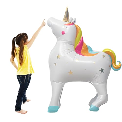 KOBOKO Einhorn Luftballon, 4D Stehender Einhorn Ballon Regenbogen Deko Kindergeburtstag, Einhorn Folienballon Mädchen Geburtstagsdeko, XXL Helium Airwalker Ballon Tiere mit Beinen Einhorn Party Deko KOBOKO Einhorn Luftballon, 4D Stehender Einhorn Ballon Regenbogen Deko Kindergeburtstag, Einhorn Folienballon Mädchen Geburtstagsdeko, XXL Helium Airwalker Ballon Tiere mit Beinen Einhorn Party Deko von Koboko