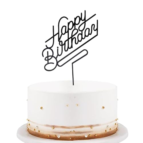 KOBOKO Schwarz Tortendeko Geburtstag, Happy Birthday Cake Topper, Acryl Kuchendeko Geburtstag, Cake Topper Geburtstag für Mädchen Jungen Frauen Mann, Happy Birthday Deko Torte, Größe 11x15,7cm KOBOKO Schwarz Tortendeko Geburtstag, Happy Birthday Cake Topper, Acryl Kuchendeko Geburtstag, Cake Topper Geburtstag für Mädchen Jungen Frauen Mann, Happy Birthday Deko Torte, Größe 11x15,7cm von Koboko