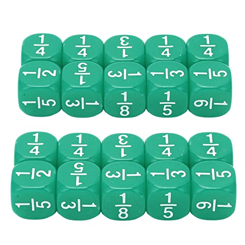 Kodrily Mathematik-Würfel-Set, 20 Stück, Bruchwürfel, Kunststoff-Platzwert-Würfel, Mathematik-Würfel, leicht, 6-seitig, facettiertes Tischspiel-Zubehör, 1,6 x 1,6 x 1,6 cm Kodrily Mathematik-Würfel-Set, 20 Stück, Bruchwürfel, Kunststoff-Platzwert-Würfel, Mathematik-Würfel, leicht, 6-seitig, facettiertes Tischspiel-Zubehör, 1,6 x 1,6 x 1,6 cm von Kodrily
