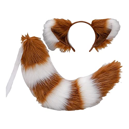 Lange Fuchsohren Schwanz Cosplay Kostüm Pelz Kinder Verkleidung weiß und braun braun weiß Lange Fuchsohren Schwanz Cosplay Kostüm Pelz Kinder Verkleidung weiß und braun braun weiß von Kodxylytix