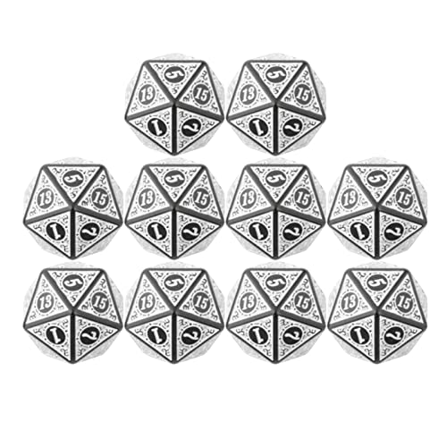 Polyedrische Würfel, verschleißfest, Zubehör für Spielzeug, Geschenk, RPG, Weiß, 20 mm, 10 Stück Polyedrische Würfel, verschleißfest, Zubehör für Spielzeug, Geschenk, RPG, Weiß, 20 mm, 10 Stück von Kodxylytix