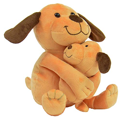 Kögler 27002 - Niedliches Plüschtier Duo Hundemutter mit Baby, ca. 16 cm groß, zum Kuscheln und Liebhaben, toll als Geschenk für Kinder, Jungen und Mädchen von Kögler