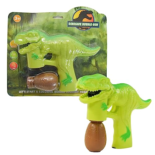 Kögler 50243 - Dinosaurier Seifenblasenpistole für Kinder, T-Rex Motiv in Grün – Magischer Spielspaß mit Licht und Sound von Kögler