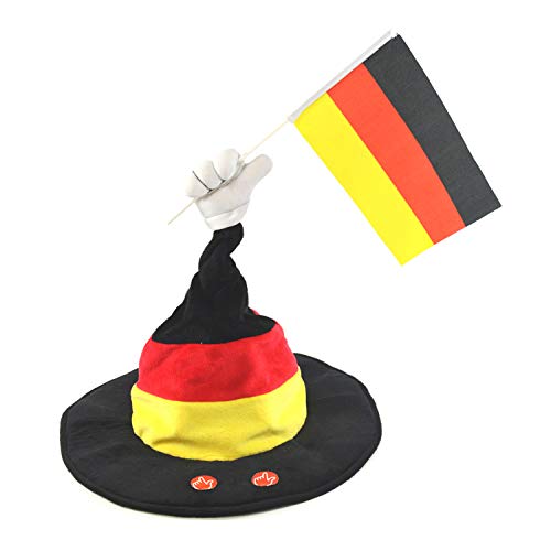 Kögler 68000 - Tanzender Hut mit Sound in den Deutschlandfarben schwarz/rot/gold, toller Fanartikel für die nächste Fußball-EM und WM, im Stadion oder beim Public Viewing von Kögler