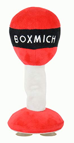 Kögler 75597 - Stress Box-Ball, ca. 25,5 x 12 cm, rot-weiß, Punchingball aus Plüsch mit Saugnäpfen zum Befestigen, Schlaggeräusche bei Treffern, ideal zum Stress- und Aggressionsabbau von Kögler