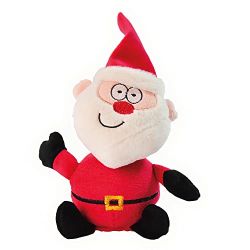 Kögler 75619 - Labertier Weihnachtsmann Mr. Santa, ca. 21 cm groß, nachsprechende Plüschfigur mit Wiedergabefunktion, plappert Alles witzig nach und bewegt Sich, batteriebetrieben von Kögler