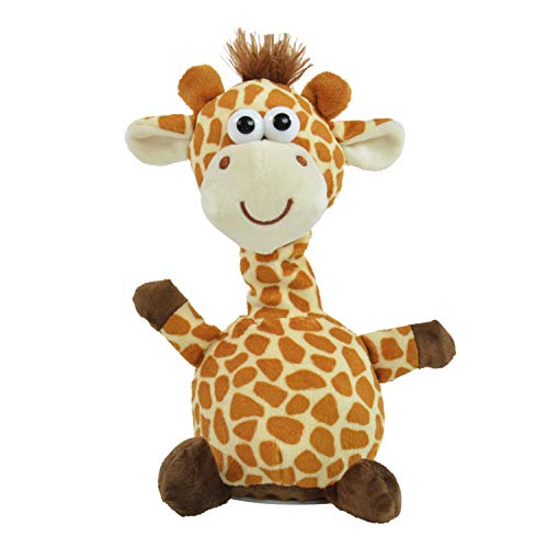 Kögler 75661 - Labertier Giraffe Fleckchen, ca. 24 cm groß, nachsprechendes Plüschtier mit Wiedergabefunktion, plappert alles witzig nach und bewegt sich, batteriebetrieben von Kögler