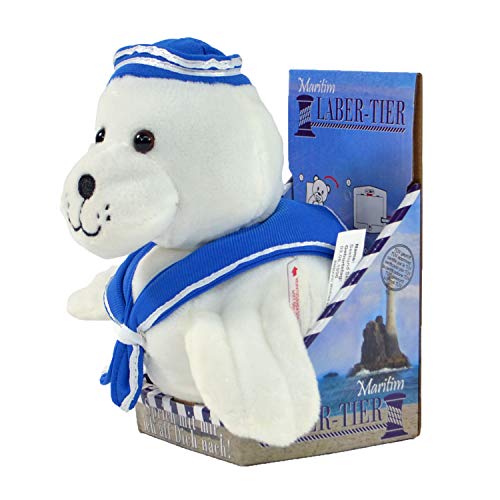 Kögler 75698 - Labertier Matrosen Seehund Skibi, ca. 20 cm groß, nachsprechendes Plüschtier mit Wiedergabefunktion, plappert alles witzig nach und bewegt sich, batteriebetrieben Kögler 75698 - Labertier Matrosen Seehund Skibi, ca. 20 cm groß, nachsprechendes Plüschtier mit Wiedergabefunktion, plappert alles witzig nach und bewegt sich, batteriebetrieben von Kögler