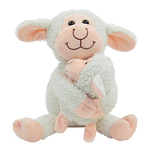 Kögler 75958 - Labertier Schaf mit Baby Bonnie und Fina, ca. 23 cm groß, nachsprechendes Plüschtier mit Wiedergabefunktion, plappert alles witzig nach und bewegt sich, batteriebetrieben von Kögler