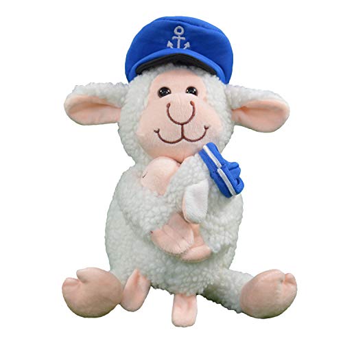 Kögler 75975 - Labertier Schaf mit Baby Smilla und Fiete, ca. 20 cm groß, nachsprechendes Plüschtier mit Wiedergabefunktion, plappert alles witzig nach und bewegt sich, batteriebetrieben von Kögler