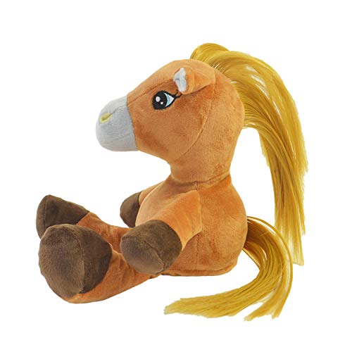 Kögler 75977 - Labertier Pferd Alina mit langen Haaren, ca. 18 cm groß, nachsprechendes Plüschtier mit Wiedergabefunktion, plappert alles witzig nach und bewegt sich, batteriebetrieben von Kögler
