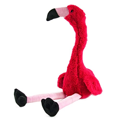 Kögler 76502 - Labertier Flamingo Peet, ca. 34,5 cm groß, nachsprechendes Plüschtier mit Wiedergabefunktion, plappert alles witzig nach und bewegt sich, batteriebetrieben von Kögler