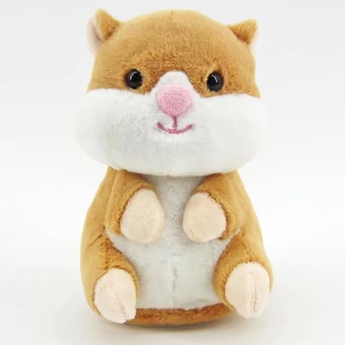 Kögler 76941 - Labertier Hamster Schnuffi, ca. 17 cm groß, nachsprechende Plüschfigur mit Wiedergabefunktion, inkl. Batterie, plappert Alles nach und bewegt Sich von Kögler
