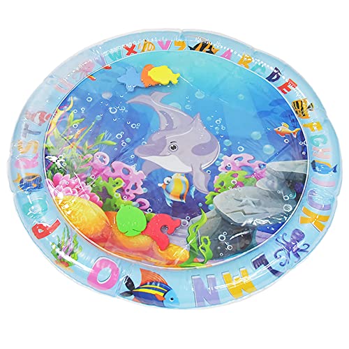 Kögler 89521 - Bunte Wasserspielmatte mit lustigen Tieren, zum Entdecken der Unterwasserwelt, rund ca. 65 cm, aufblasbar, befüllbar, geeignet für Kinder bis 6 Jahren von Kögler