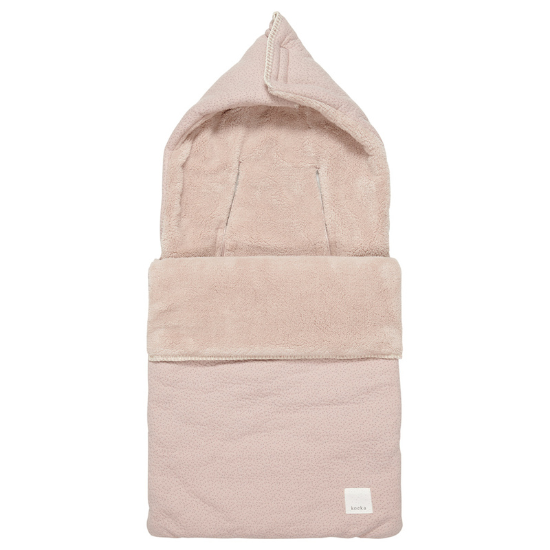 Baby Fußsack RIGA TEDDY (45x90) in grey pink von Koeka