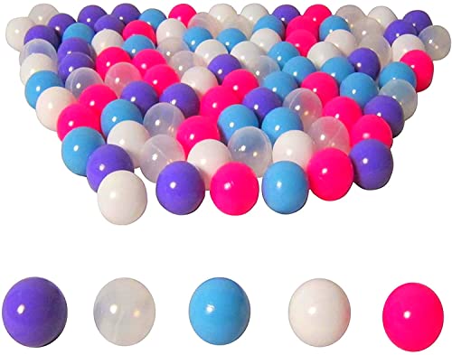 koenig-tom 100 Stück Bälle 6cm Bällchenbad, Bällebad Bälle, Baby Bälle, Plastebälle ohne gefährliche Weichmacher, Girl Mix, Kindergarten & Gewerbequalität von koenig-tom