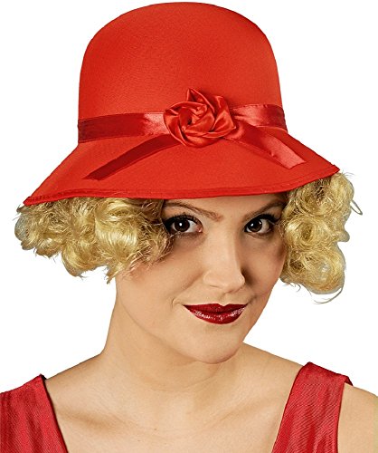 Körner Festartikel Charleston Hut für Damen - Rot - Zum 20er oder 30er Jahre Kostüm von Chaks