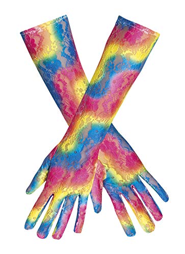 Spitzen Handschuhe Lang - Rainbow - Wunderschöner Netzhandschuh mit bunten Blumen Stickereien zu Clown Fee oder Einhorn Kostüm Karneval Mottoparty Junggesellinnenabschied, Lang, Mehrfarbig Spitzen Handschuhe Lang - Rainbow - Wunderschöner Netzhandschuh mit bunten Blumen Stickereien zu Clown Fee oder Einhorn Kostüm Karneval Mottoparty Junggesellinnenabschied, Lang, Mehrfarbig von Körner