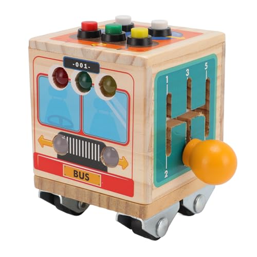 Holz Aktivitätswürfel Brett Pädagogischer Bus Form Elektronischer Schalter Simulation Sensorisches Baby-Spielzeug für Kinder Holz Aktivitätswürfel Brett Pädagogischer Bus Form Elektronischer Schalter Simulation Sensorisches Baby-Spielzeug für Kinder von Koieam
