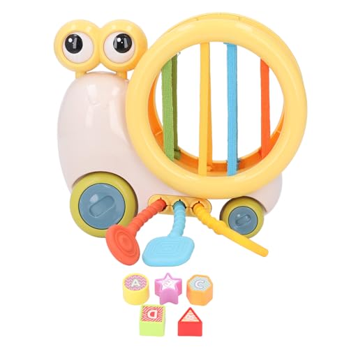 Koieam Shape Sortier Zug Schnuller Spielzeug Feinmotorik Sensorisches Silikon Zug Schnuller Sensorisches Spielzeug für Kleinkinder (Gelb) von Koieam