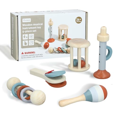 Baby-Musikinstrumente, 5 Stücke Kleinkinder Musikinstrumente Spielzeug, Montessori-Holzspielzeug, Musikspielzeug Von 3-6 Jahre, Kinder Percussion Instruments für Weihnachten Geburtstag Geschenk Baby-Musikinstrumente, 5 Stücke Kleinkinder Musikinstrumente Spielzeug, Montessori-Holzspielzeug, Musikspielzeug Von 3-6 Jahre, Kinder Percussion Instruments für Weihnachten Geburtstag Geschenk von Kokorosa