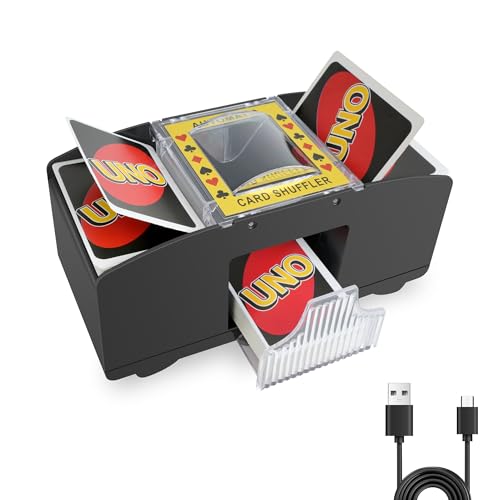 Kolamom Kartenmischmaschine Elektrische für 1-2 Decks, Automatischer Spielkarten Mischmaschine für Familientreffen, Kartenmischer Elektrisch für UNO, Poker, Blackjack - USB + Batteriebetrieben Kolamom Kartenmischmaschine Elektrische für 1-2 Decks, Automatischer Spielkarten Mischmaschine für Familientreffen, Kartenmischer Elektrisch für UNO, Poker, Blackjack - USB + Batteriebetrieben von Cheerhom