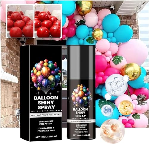 Balloon Shine Spray, 95.8 g Balloon High Shine Spray for Latex Balloons, Balloon Shine Spray for Outdoor, Instant High Shine Gloss Balloons for Party Decoration for Long Lasting (Black 1pc) von Kolarmo
