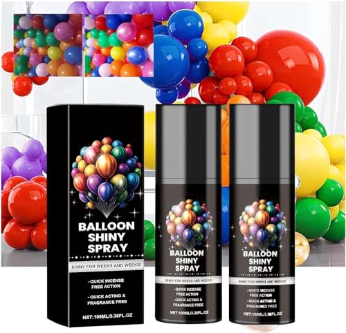 Balloon Shine Spray, 95.8 g Balloon High Shine Spray for Latex Balloons, Balloon Shine Spray for Outdoor, Instant High Shine Gloss Balloons for Party Decoration for Long Lasting (Black 2pc) von Kolarmo