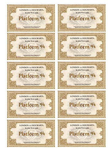 KoleGoe 9 3/4 Plattformtickets, 9 3/4 Zubehör, Goldstempel, 10 Stück, Partyzubehör KoleGoe 9 3/4 Plattformtickets, 9 3/4 Zubehör, Goldstempel, 10 Stück, Partyzubehör von KoleGoe