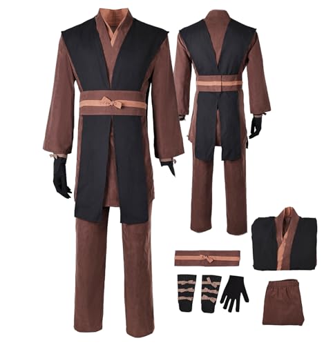 KoleGoe Erwachsene Uniform Obi-Wan Kenobi Cosplay Kostüm Set Halloween Karneval Herren Vollkostüm von KoleGoe