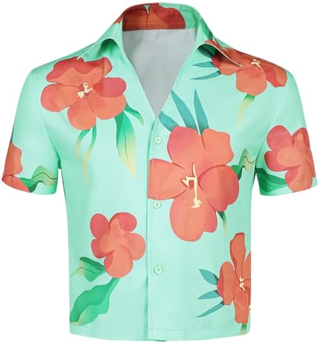 Kolegrial ABBY Kostüm Herren Fasching Cosplay KPop Demon Hunters Saja Boy Abby Druck Hemd Hawaii Strand Urlaub Outfit für Halloween Karneval Party Maskerade Fest Verkleidung, Groß XS-5XL von Kolegrial