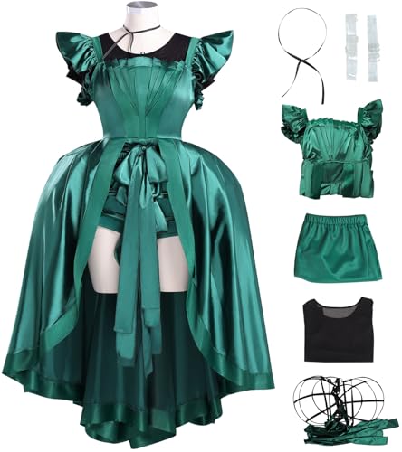 Kolegrial Agnes DeMille Kostüm Damen Fasching Cosplay Season 2 Nevermore Academy Dance Gothic Vintage Abendkleid mit Unterrock Zubehör Karneval Halloween Party Maskenball Fest Ballkleid Verkleidung von Kolegrial