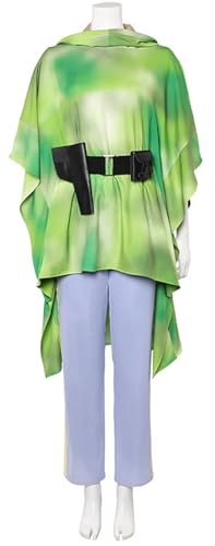 Kolegrial Amidala Kostüm Damen Fasching Cosplay Königin Padme Amidala Uniform Grün Top und Hose Gürtel für Fancy Dress Up Karneval Halloween Party Geburtstag Maskenball Fest Verkleidung von Kolegrial