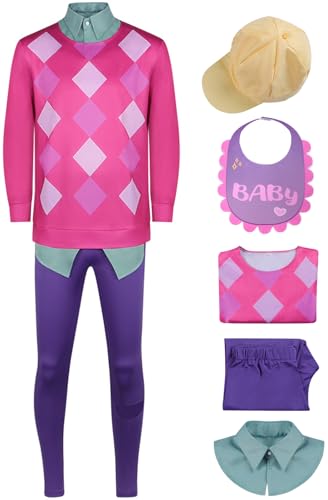 Kolegrial BABY Kostüm Herren Fasching Cosplay Anime Dämon Sajaboys Baby Uniform Set Top Hose Hut Falscher Kragen mit Lätzchen und Perücke für Karneval Halloween Party Maskenball Fest Verkleidung von Kolegrial