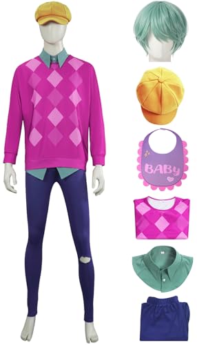 Kolegrial Baby Kostüm Herren Fasching Cosplay Anime Dämon Boygroup Sajaboys Baby Uniform Set Top Falsche Kragen Hosen Hut Lätzchen und Perücke für Karneval Halloween Party Maskenball Fest Verkleidung Kolegrial Baby Kostüm Herren Fasching Cosplay Anime Dämon Boygroup Sajaboys Baby Uniform Set Top Falsche Kragen Hosen Hut Lätzchen und Perücke für Karneval Halloween Party Maskenball Fest Verkleidung von Kolegrial