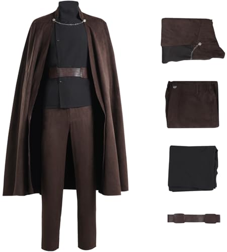 Kolegrial Count Dooku Kostüm Herren Fasching Cosplay Dooku Count Uniform Set Umhang und Top Hose Gürtel für Fancy Dress Up Karneval Halloween Party Maskenball Fest Verkleidung von Kolegrial