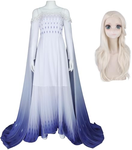 Kolegrial Damen ELSA Eiskönigin 2 Kostüm, Bodenlang Elsa Kleider und Perücken Weihnachten Karneval Halloween Party Fest Elsa Kostüm Verkleidung, Weiß Kolegrial Damen ELSA Eiskönigin 2 Kostüm, Bodenlang Elsa Kleider und Perücken Weihnachten Karneval Halloween Party Fest Elsa Kostüm Verkleidung, Weiß von Kolegrial