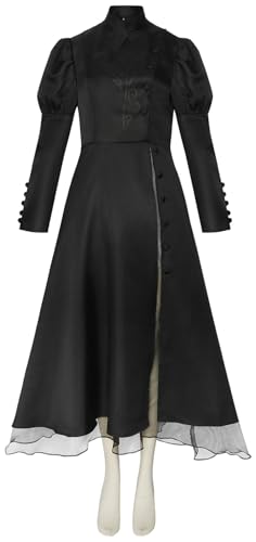Kolegrial Elphaba Kostüm Damen Fasching Cosplay Wicked Hexe Elphaba Gothic Vintage Abendkleider für Karneval Halloween Party Geburtstag Maskenball Fest Ballkleid Verkleidung, Schwarz von Kolegrial
