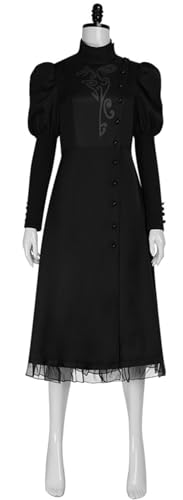 Kolegrial Elphaba Kostüm Damen Fasching Cosplay Wicked Hexe Elphaba Schwarz Gothic Vintage Abendkleider für Karneval Halloween Party Geburtstag Maskenball Fest Ballkleid Verkleidung von Kolegrial