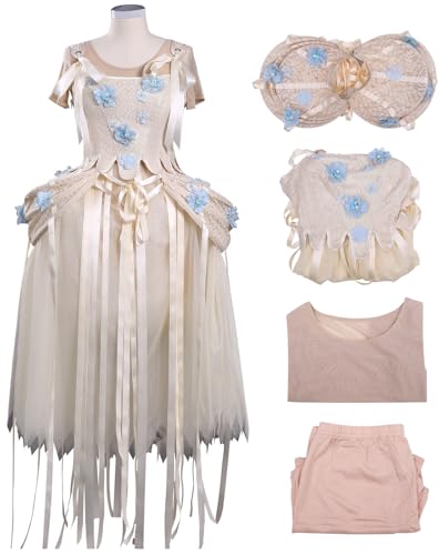 Kolegrial Enid Sinclair Kostüm Damen Fasching Cosplay Season 2 Nevermore Academy Dance Vintage Abendkleid und Top Hose mit Unterrock für Karneval Halloween Party Maskenball Fest Ballkleid Verkleidung von Kolegrial
