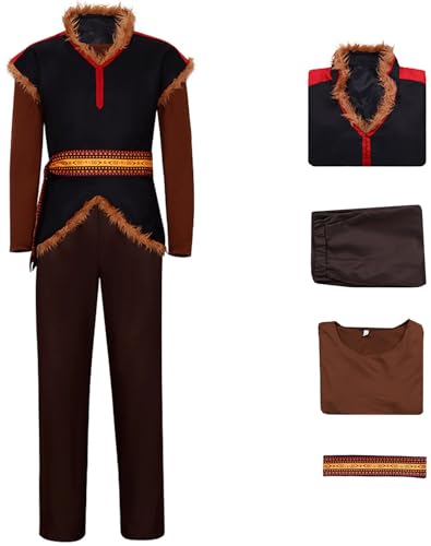 Kolegrial Herren Kristoff Kostüm Fasching Cosplay Eiskönigin 2 Kristoff Kostüm Weste Top Hose Gürtel Anzug für Fancy Dress Up Halloween Weihnachten Karneval Party Geburtstag Maskenball Verkleidung Kolegrial Herren Kristoff Kostüm Fasching Cosplay Eiskönigin 2 Kristoff Kostüm Weste Top Hose Gürtel Anzug für Fancy Dress Up Halloween Weihnachten Karneval Party Geburtstag Maskenball Verkleidung von Kolegrial