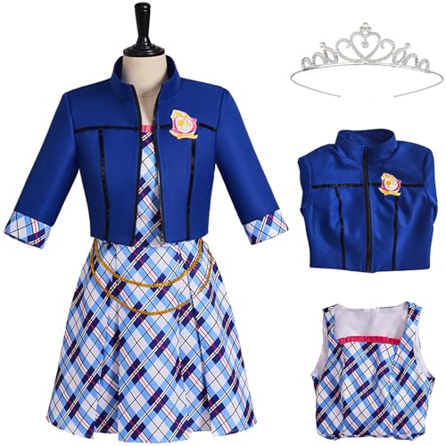 Kolegrial Isla Kostüm Damen Fasching Cosplay Prinzessin Academy Schuluniform Isla Set Jacke Kleid mit Krone für Weihnachten Karneval Halloween Party Geburtstag Maskenball Fest Ballkleid Verkleidung von Kolegrial