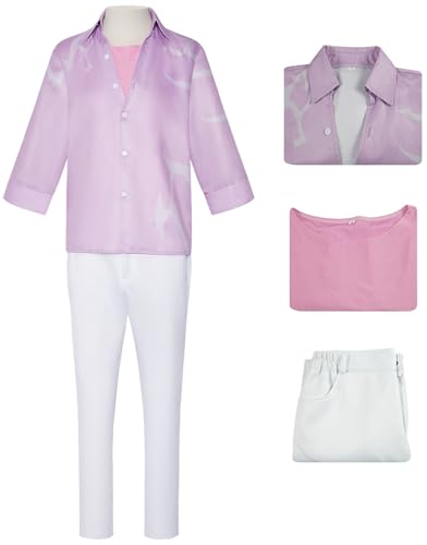 Kolegrial Jinu Kostüm Herren Fasching Cosplay Anime Dämon Boygroup Sajaboys Jinu Uniform Set Hemd Top Hosen für Fancy Dress Up Karneval Halloween Party Geburtstag Maskenball Fest Verkleidung von Kolegrial